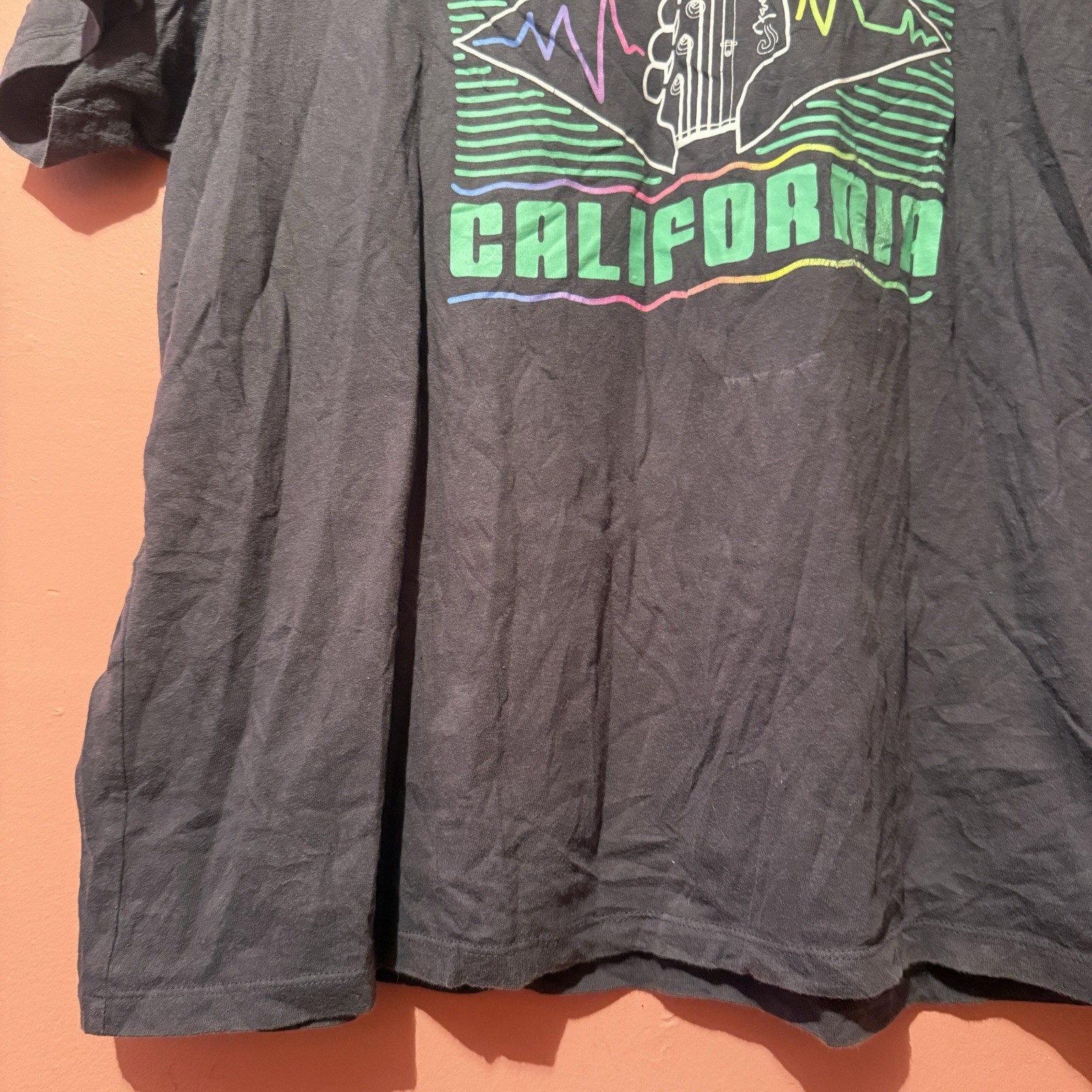 Fender California Mens TShirt L Large Black Tee Shirt Guitar Graphic