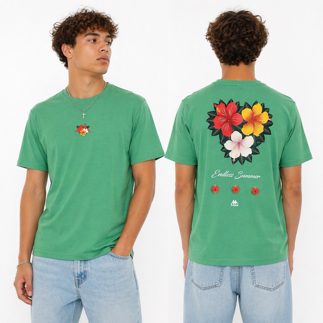 NWT Kappa Men&rsquo;s Large Authentic Runis T-Shirt Tee Red 100% Cotton Molynes Summer