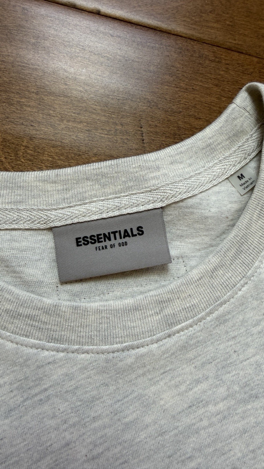 Fear of God Essentials Light Oatmeal Short Sleeve T-Shirt Size Medium (SS22)