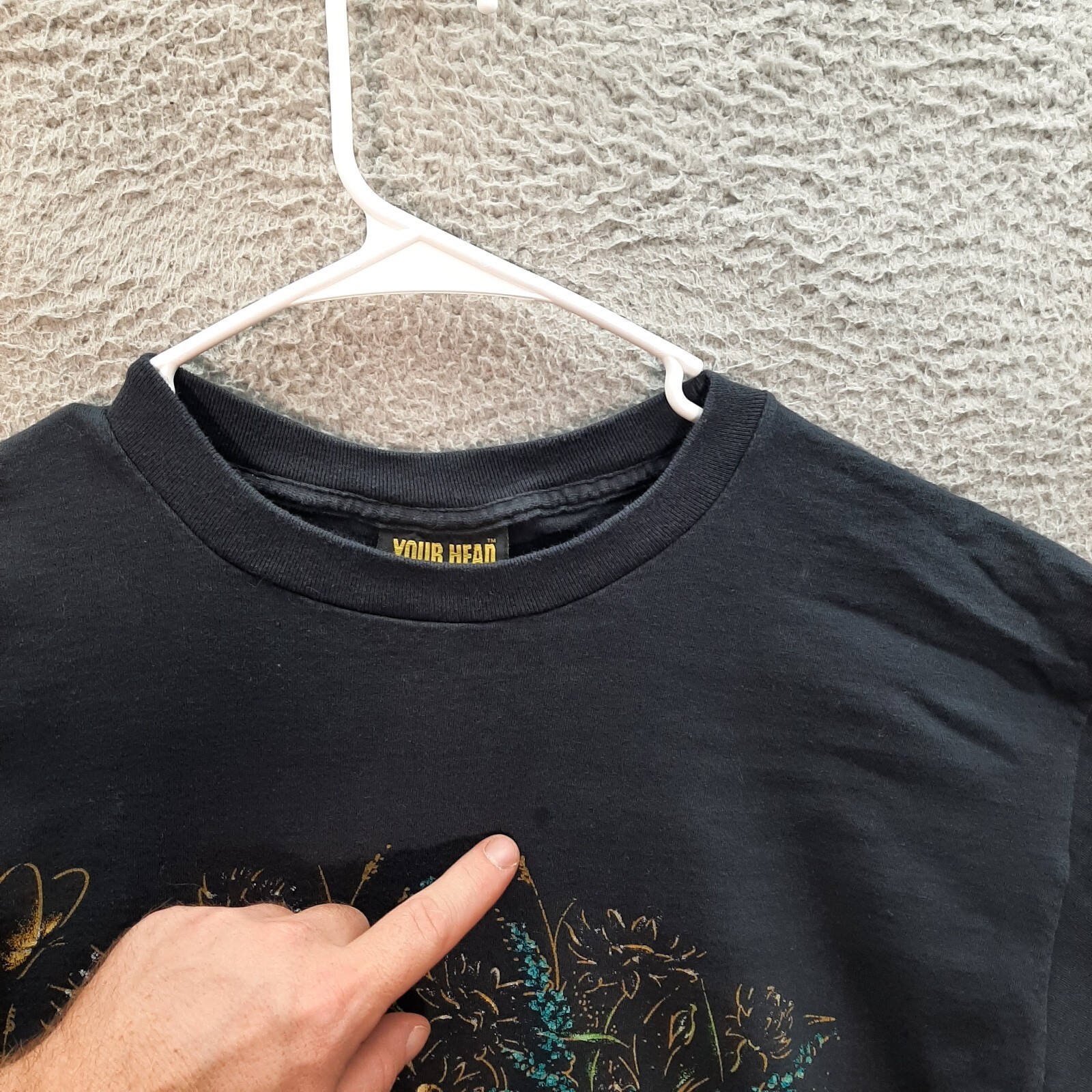 Vintage Your Head Goes Here Shirt Adult Extra Large Black Wildlife Nature 1990s