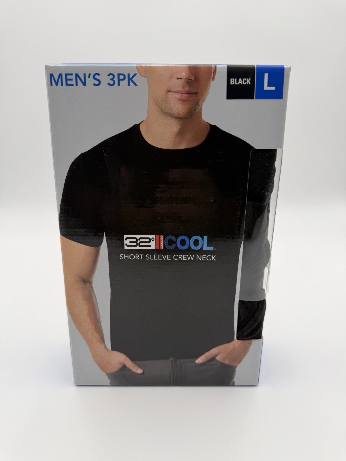 32 Degrees Cool Men&rsquo;s 3-Pack Crew Neck T-Shirts Black White M L XL NEW