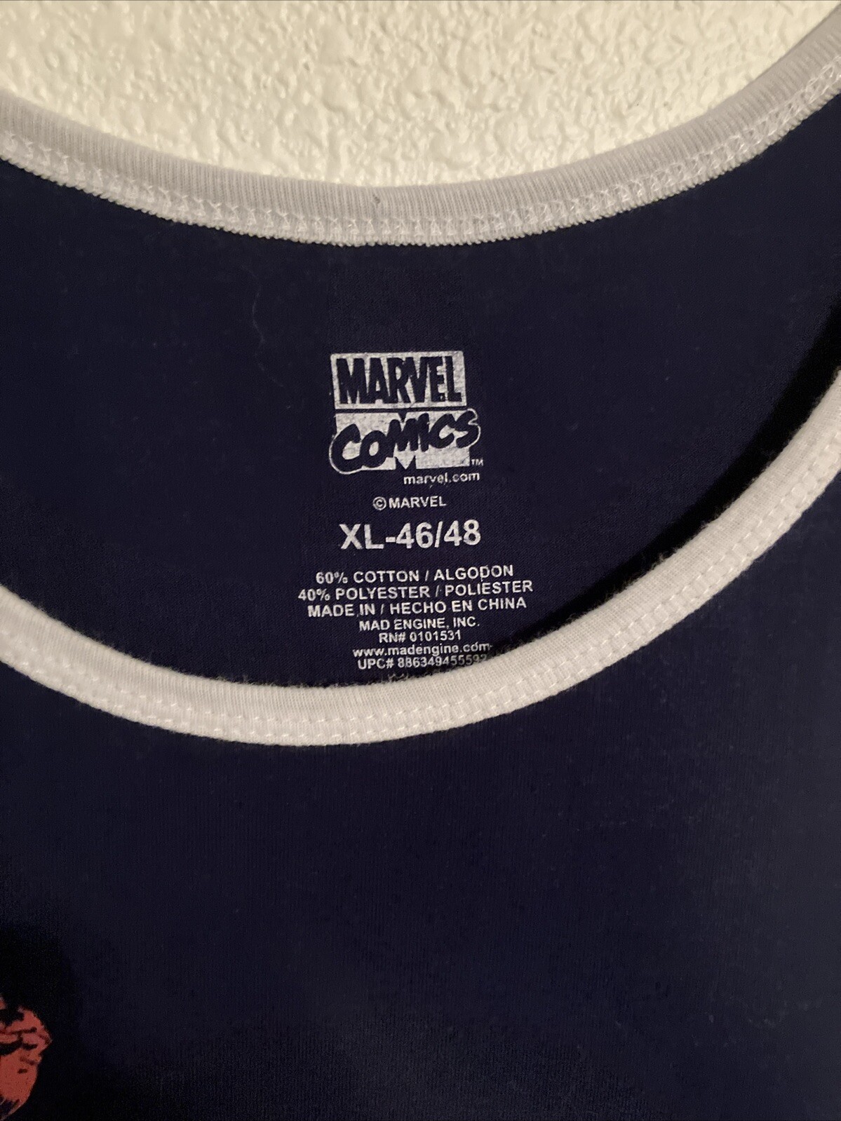 Captain America Tank Top Men’s XL Navy Blue