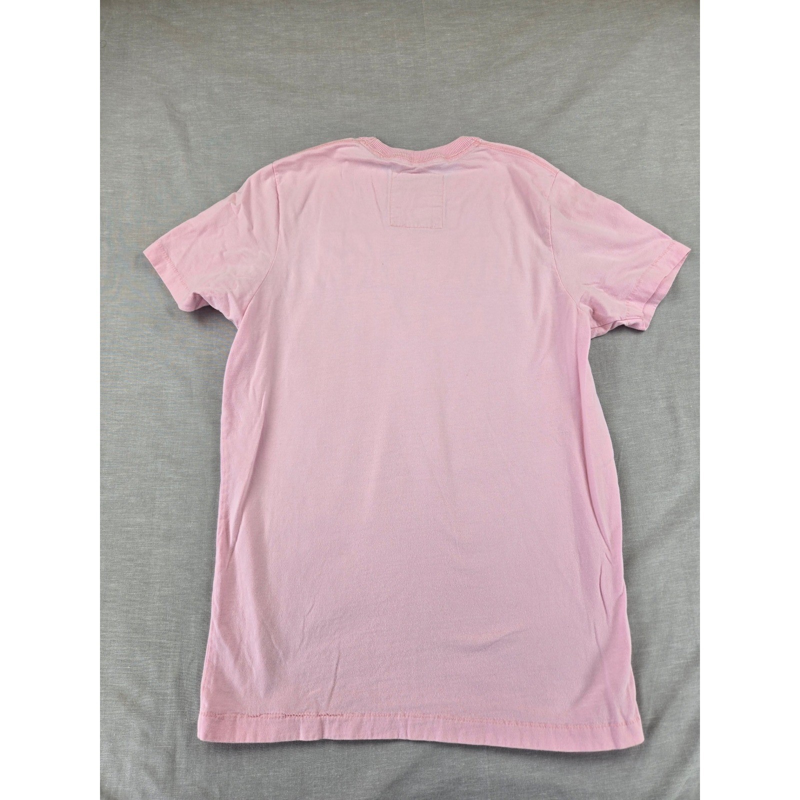 Hollister Mens Pink Graphic T-Shirt California Applique Logo Cotton Tee Large
