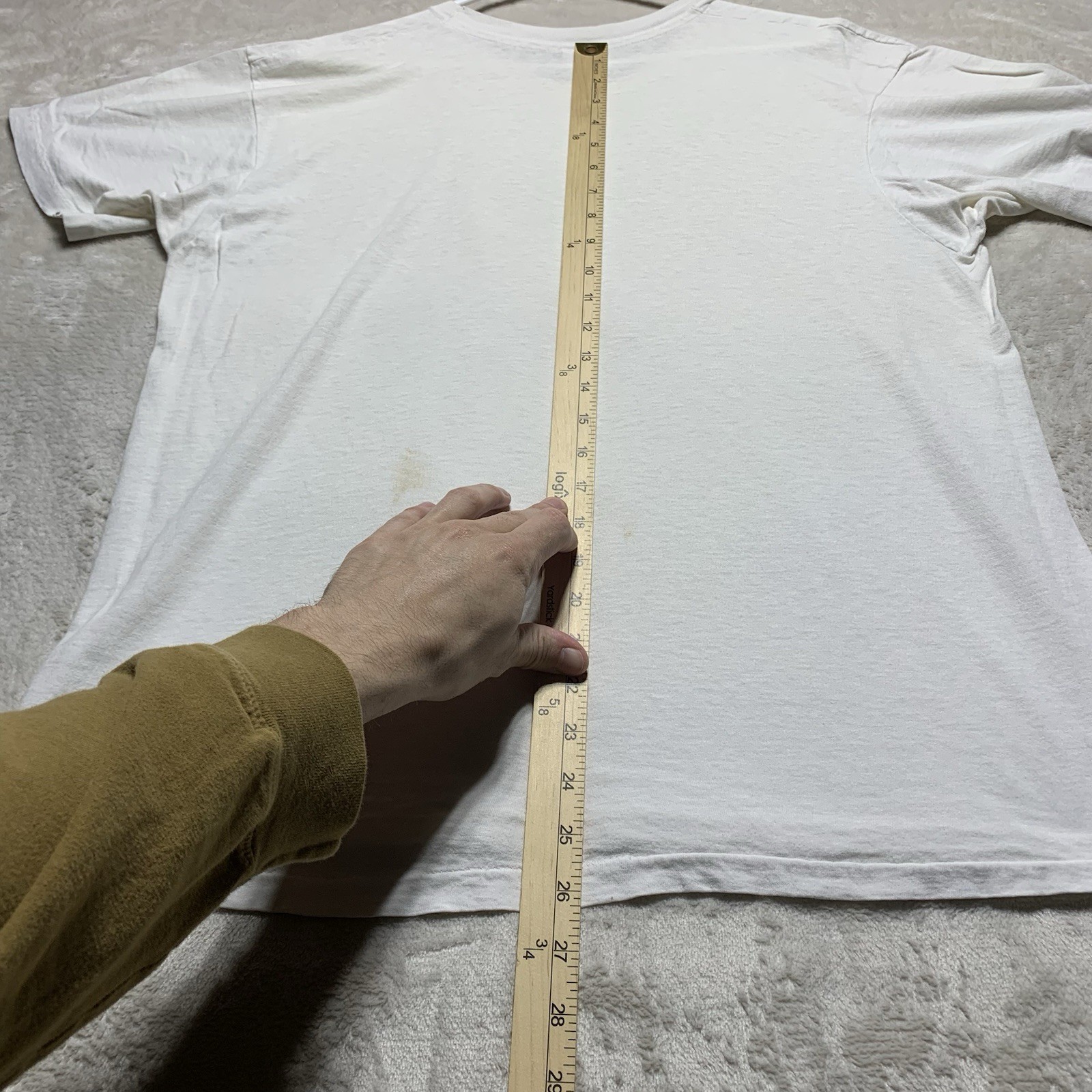 Vintage 90s Hanes Blank White T Shirt L/XL Worn Distressed Single Stitch USA
