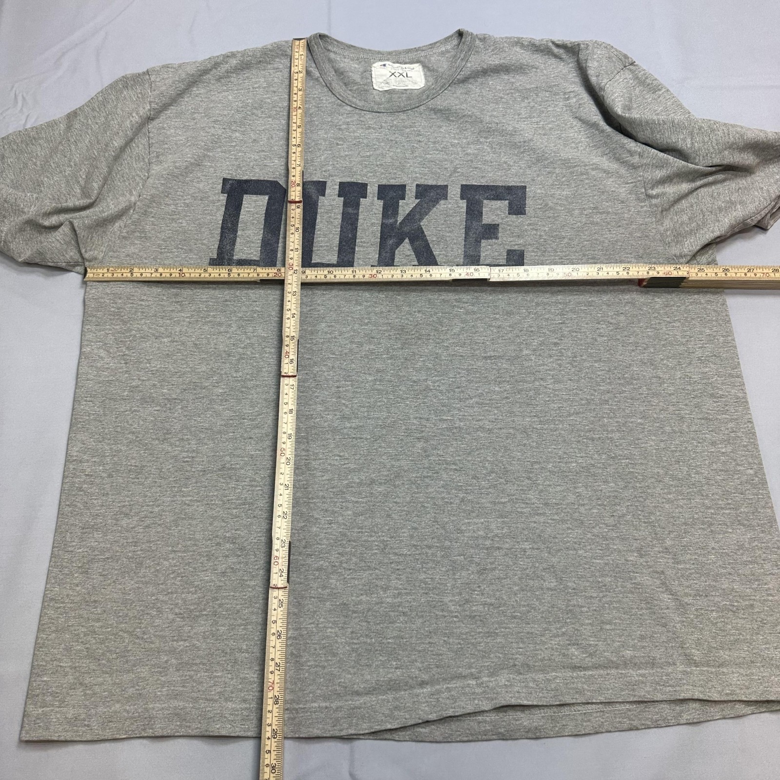 DUKE Champion Shirt Mens 2XL Gray Graphic Print Casual Cotton Jersey
