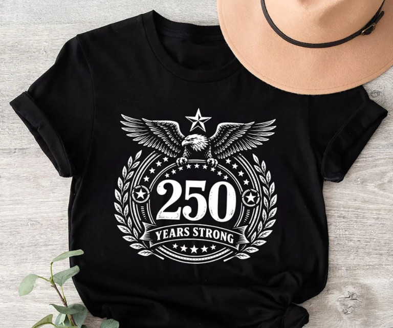 America 250 Years Strong Eagle T-Shirt, 4th of July USA 1776–2026 Tee