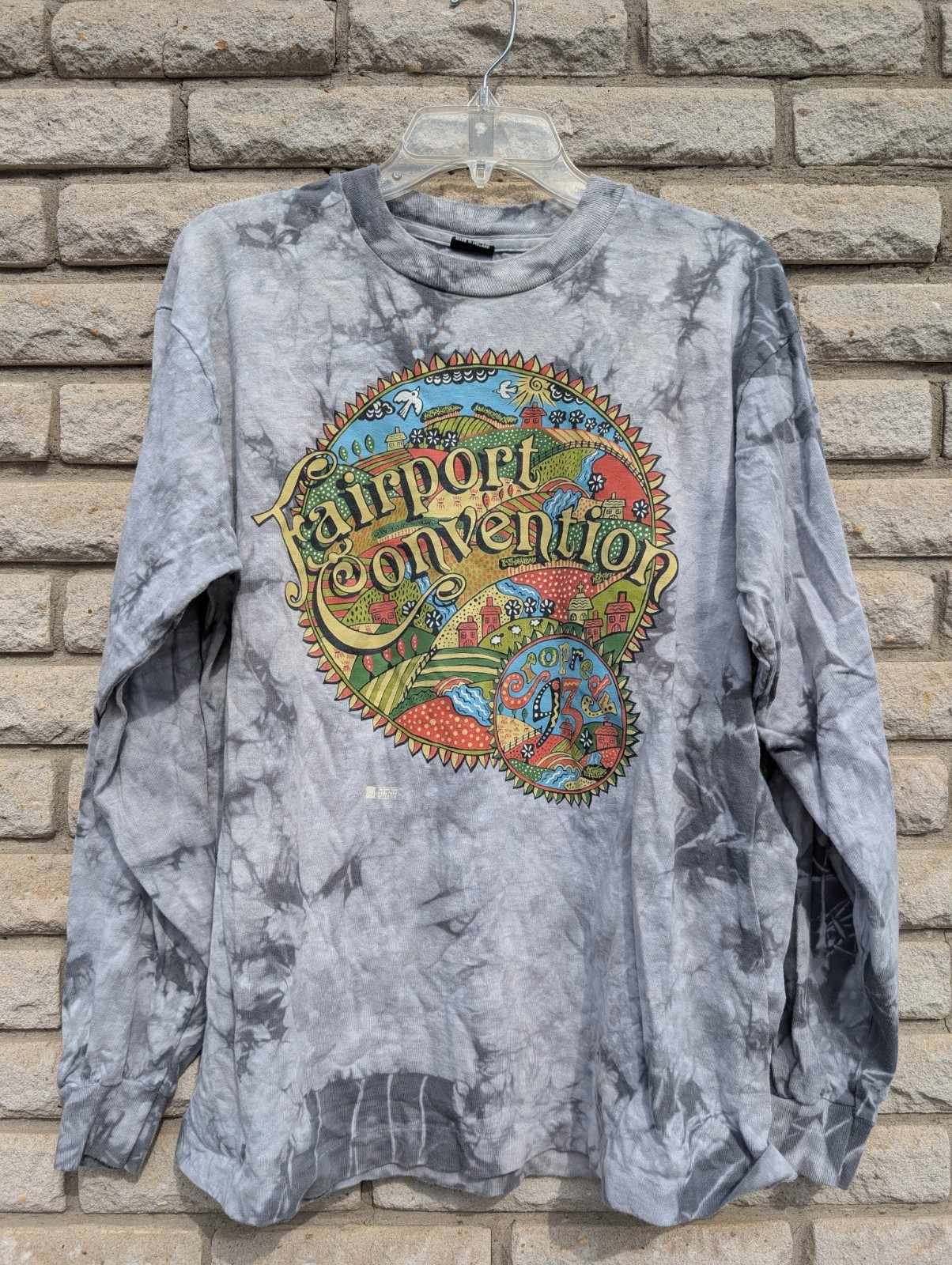 Fairport Convention Cropredy 1993 90s Tie Dye Long Sleeve T-Shirt Vintage XL