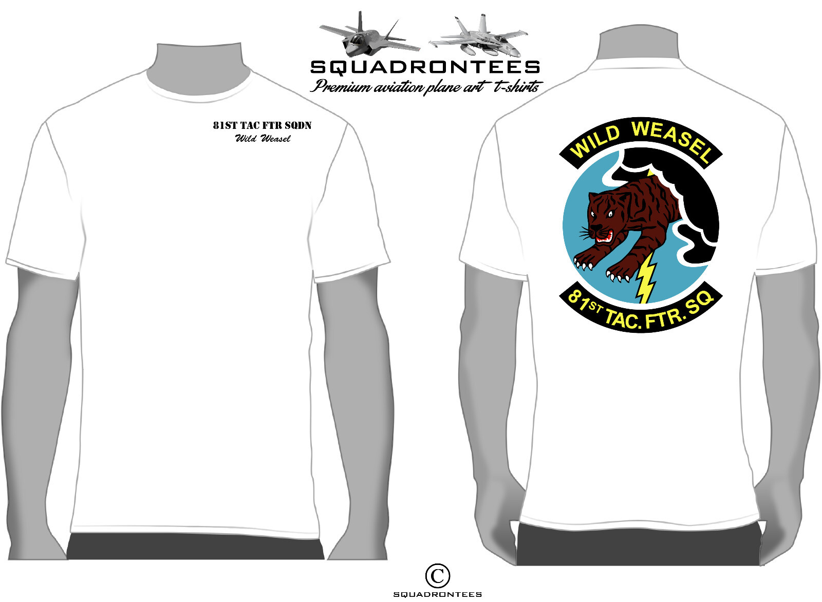 81st Tactical Fighter Squadron Panthers Logo Back- USAF Licensed Product