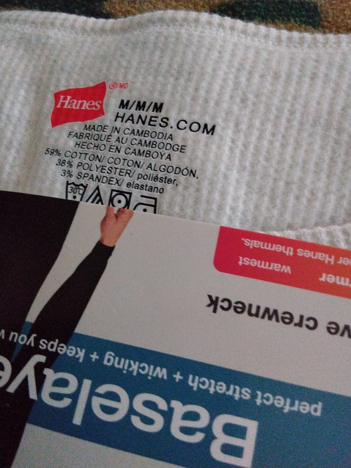 Hanes Men&rsquo;s Waffle Knit Thermal Shirt Long Sleeve MEDIUM NWT