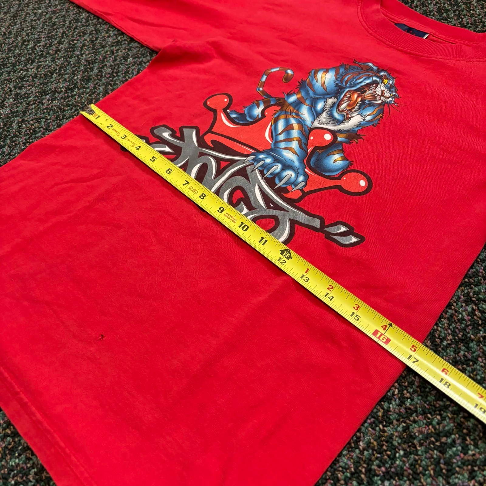 Vintage Youth JNCO Jeans Tribal Tiger Red Longsleeve Shirt Medium