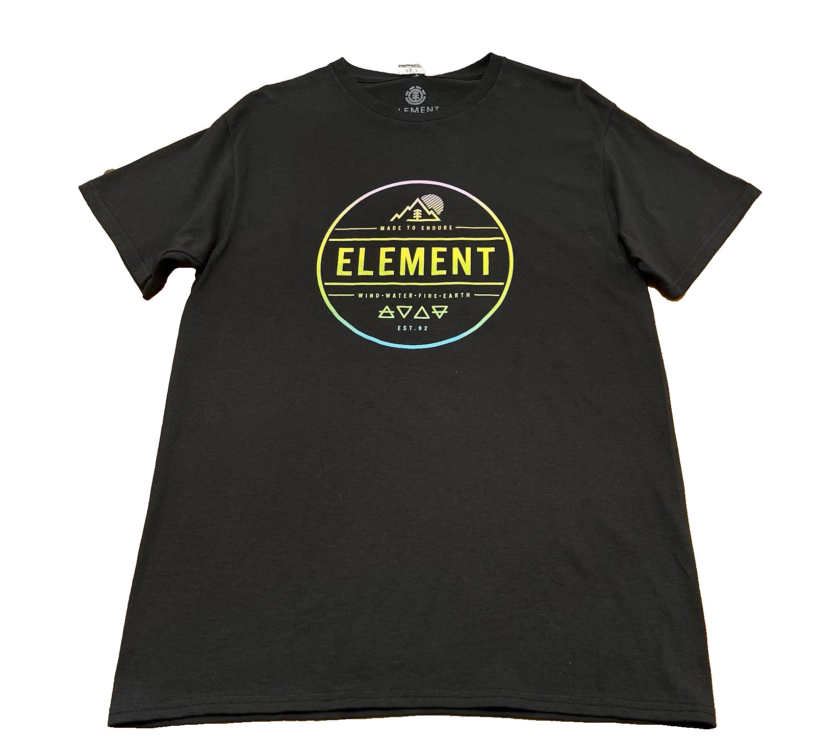 ELEMENT T-Shirt Mens Medium M Black Alignment Graphic Gradient Logo Skate NWT