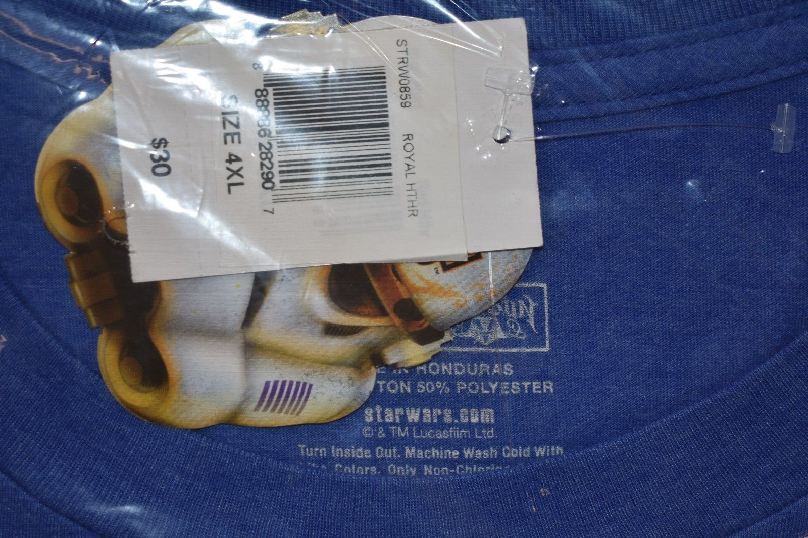 Fifth Sun Star Wars Mens Tie Fighter Heather Royal Blue Shirt NWT 4XL