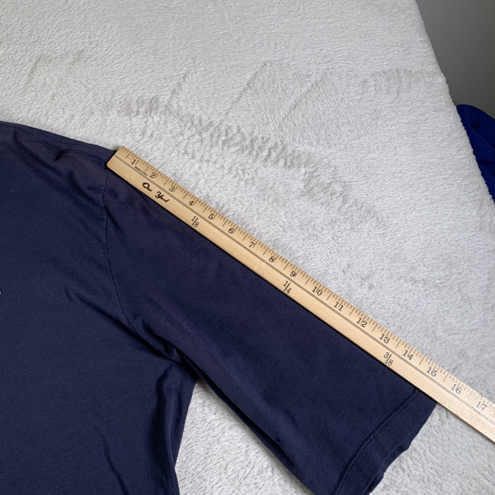 Lacoste Shirt Mens 3XL Navy Blue 100% Pima Cotton V-Neck Extra Slim 3/4 Sleeve