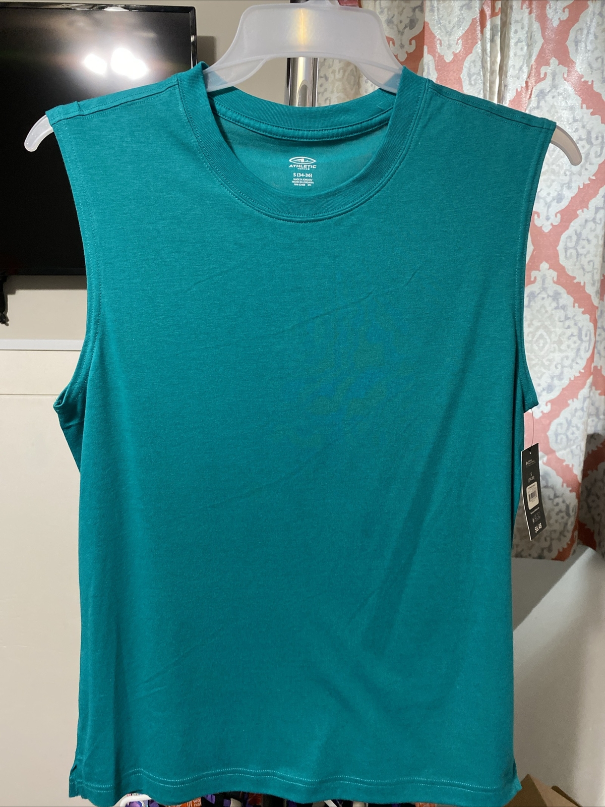 ATHLETIC WORKS DRIWORKS COOL TURQUOISE TRI BLEND MUSCLE Tank Sz S (34-36)*