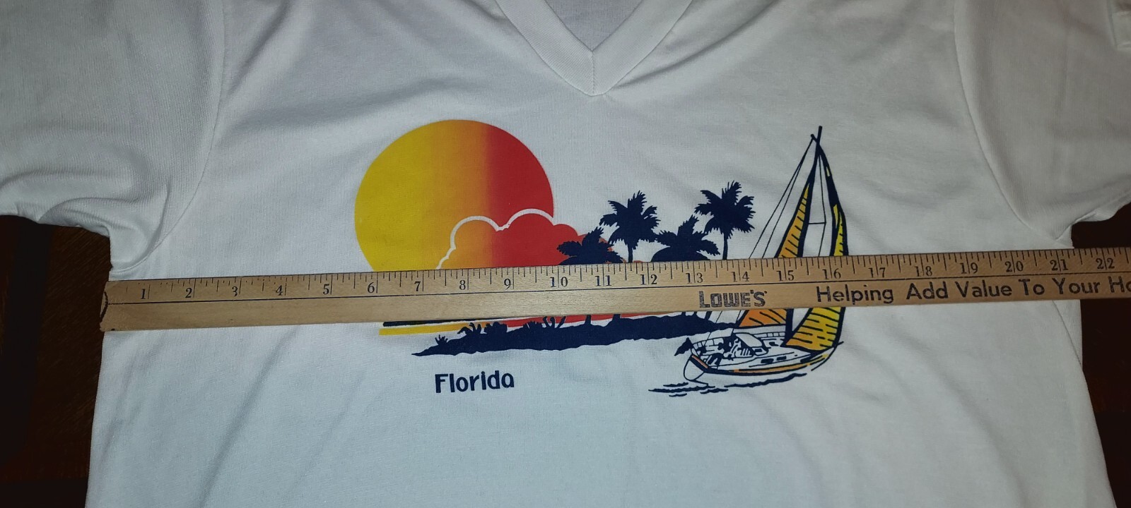 Vintage Golden Comfort White FLORIDA Tight Knit T-Shirt Adult XL