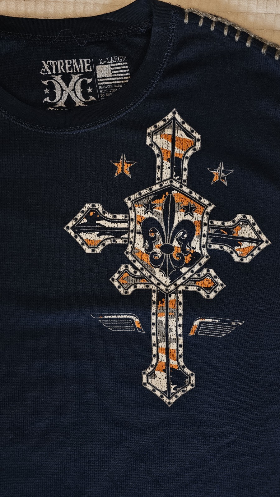 Xtreme Couture AFFLICTION Men&rsquo;s Thermal SOLDIER OF FAITH Biker Wings XL