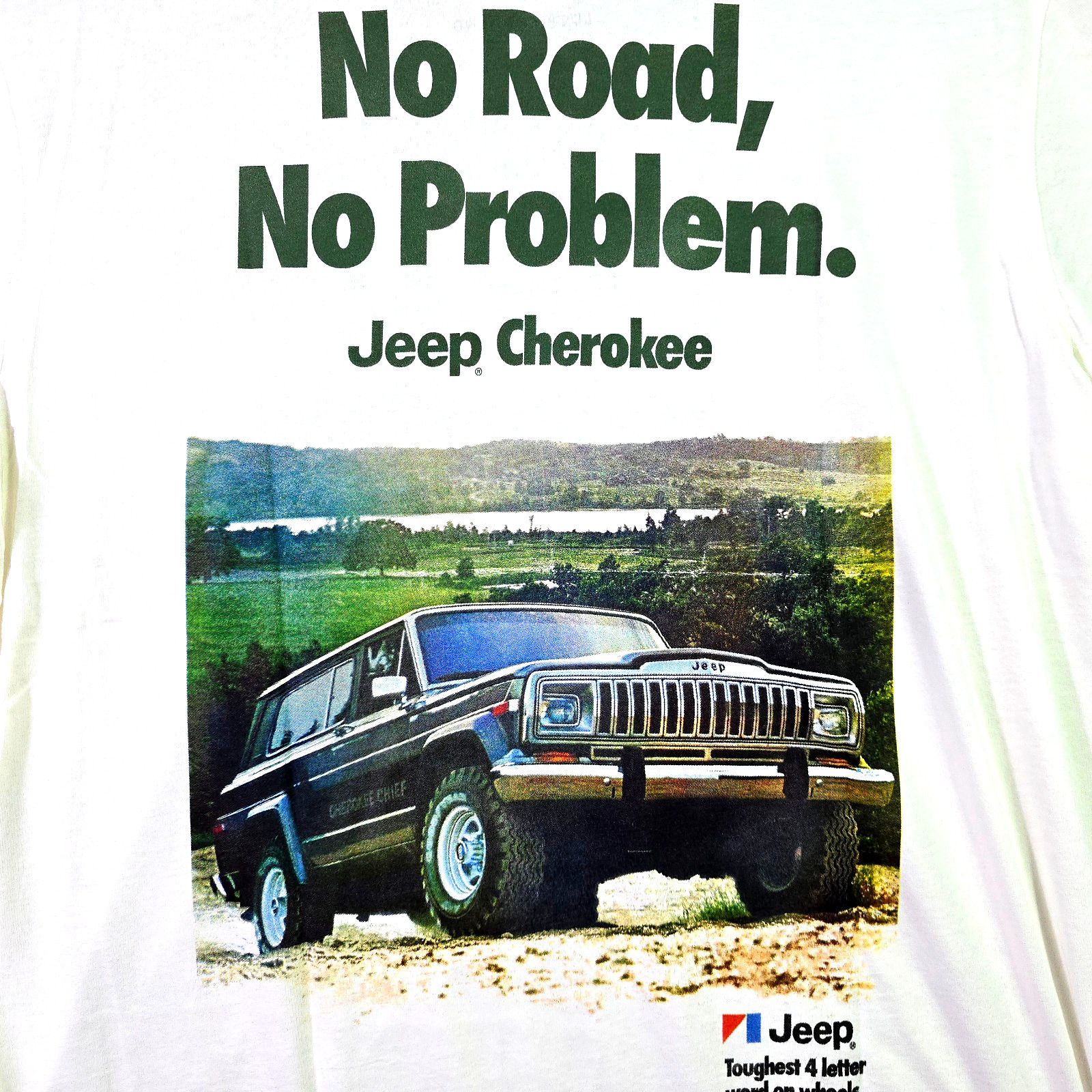 JEEP Cherokee Shirt Mens XL White Vintage CHEROKEE 4X4 AMC OFFROAD NWT