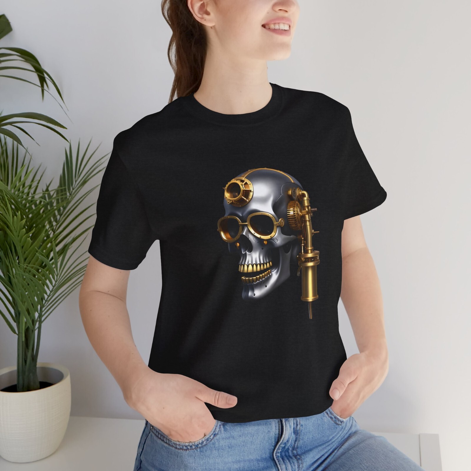 Vintage Steampunk skull Graphic T-shirt, Best Choice For Festival Street Wear