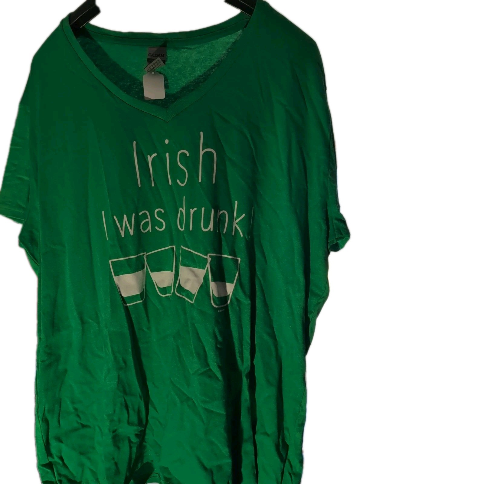 St Patricks Day Irish I Was Drunk Ladies Size 2xl V Neck Fit T8#300
