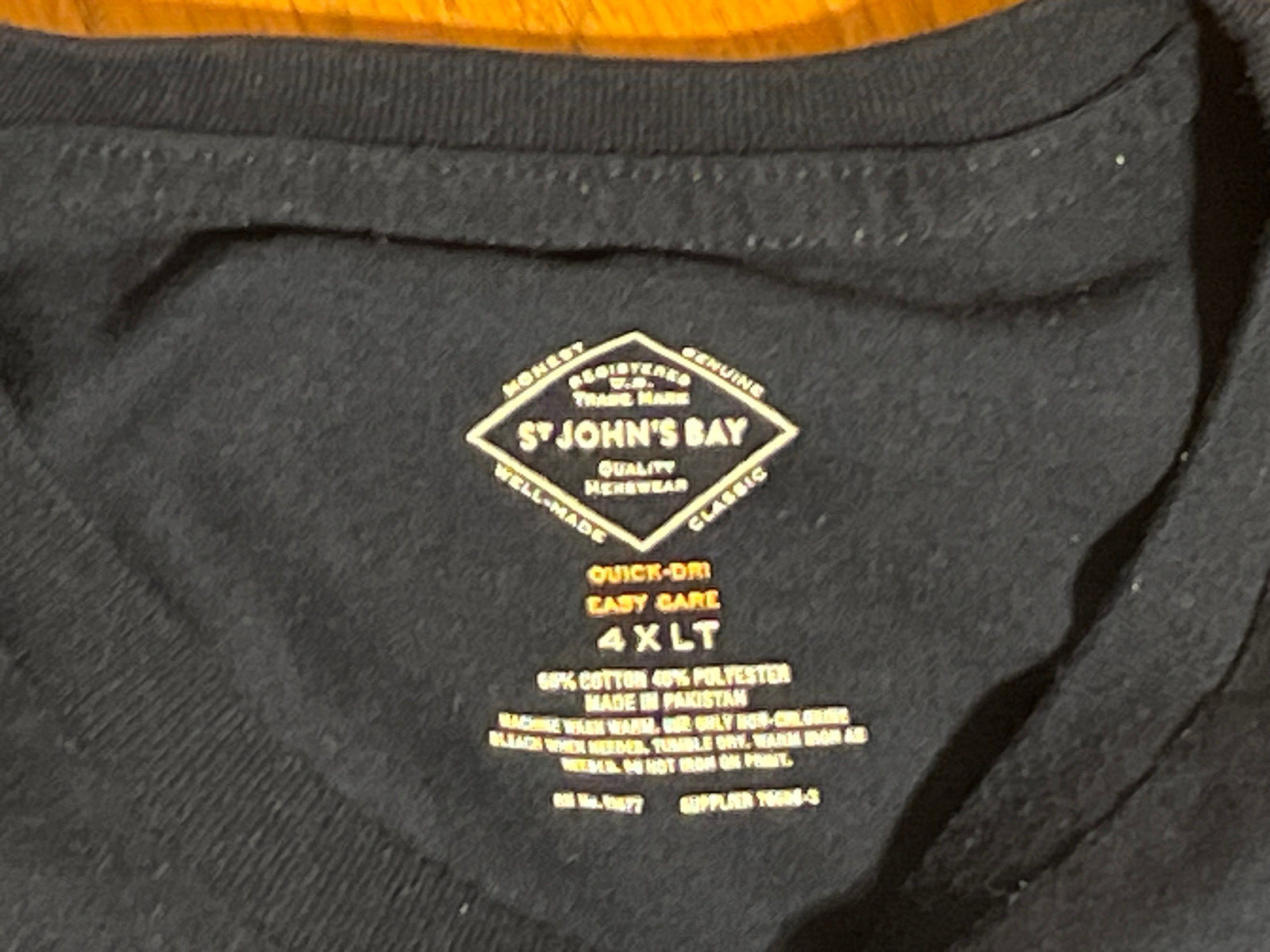 St John&rsquo;s Bay Quick-Dri Easy-Care Navy Blue Tee Shirt Men&rsquo;s 4XLT ~ EUC