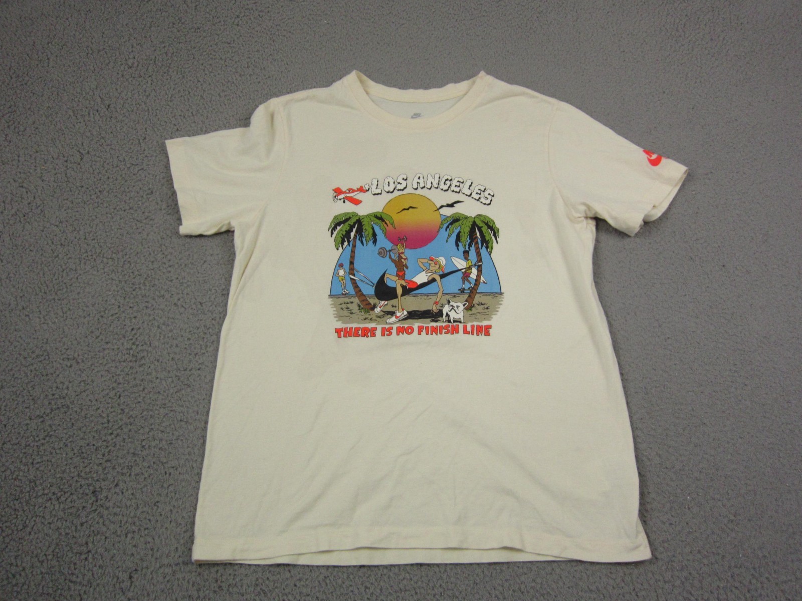 The Nike Tee Shirt Mens Large L Yellow Los Angeles There is No Finish Line *