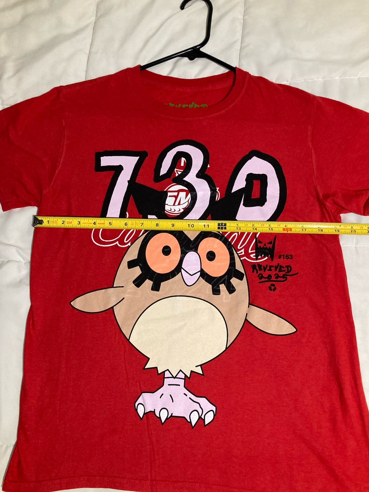Asspizza x Pokemon Gen2 x 730 Printing Revived Hoothoot T-shirt Size M 19.5×26.5
