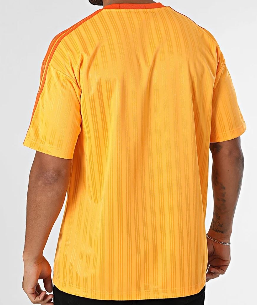 NEW MEN&rsquo;S ADIDAS ORIGINALS TREFOIL POLY TEE SHIRT ~SIZE LARGE #JP1027 ORANGE