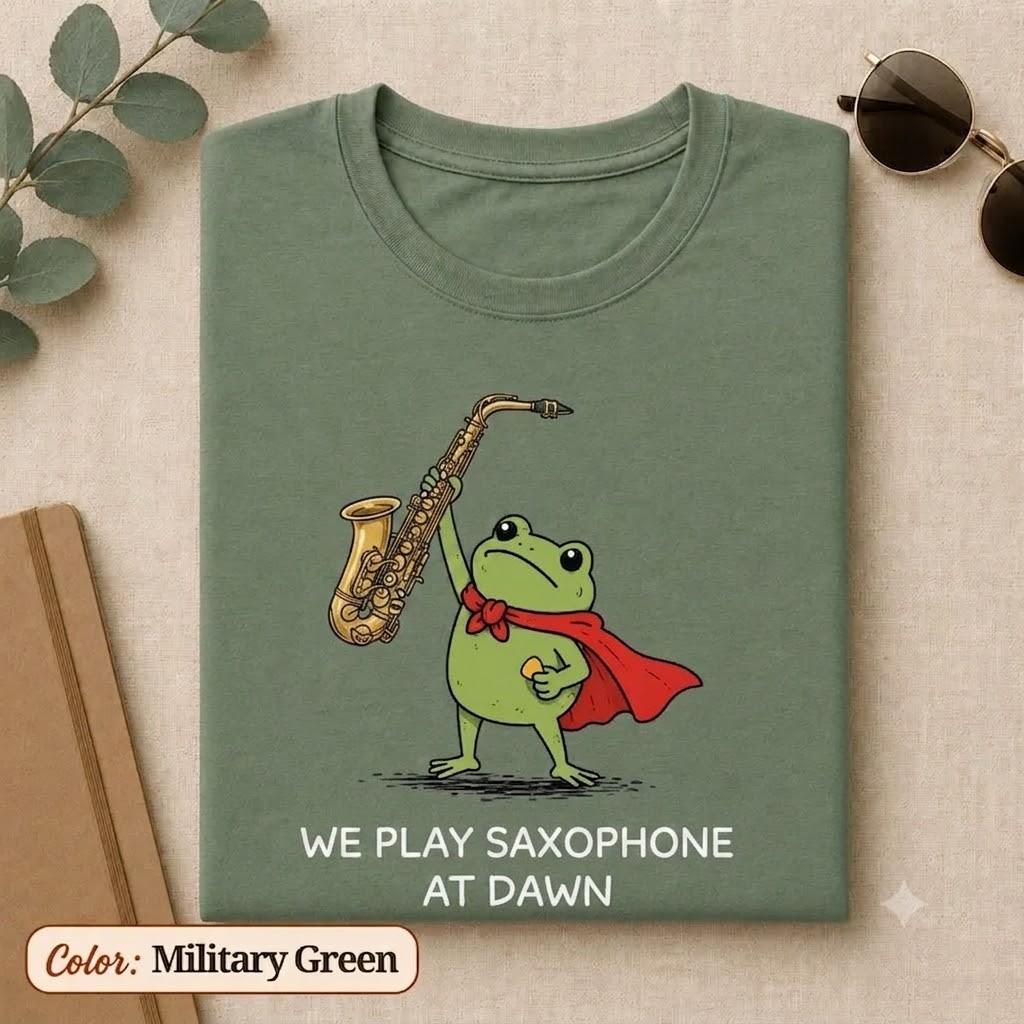 We Play Saxophone At Dawn Funny Frog Saxophonist Music Festival Unisex T-Shirt