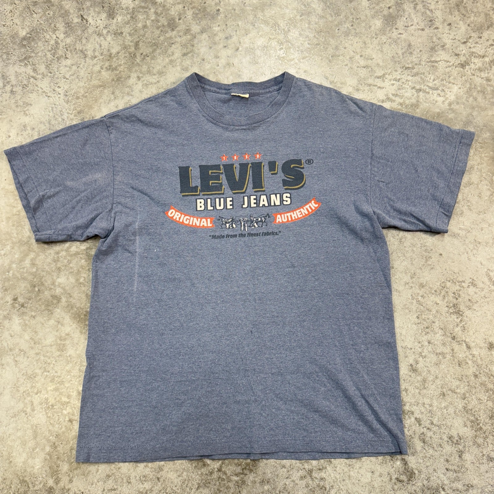 Levis Shirt Mens Extra Large Blue Graphic Tee Original Authentic Blue Jeans Logo
