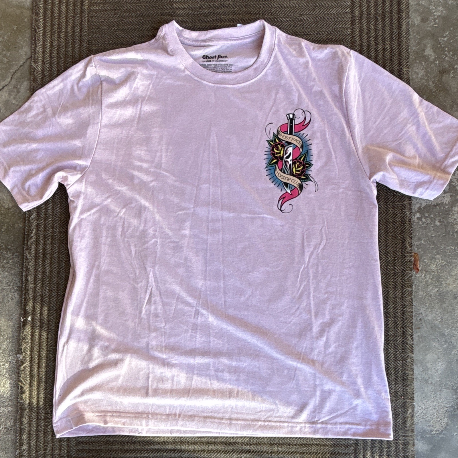 Bioworld Ghost Face Scream Pink Graphic Print Crew Neck T-Shirt Men’s XL