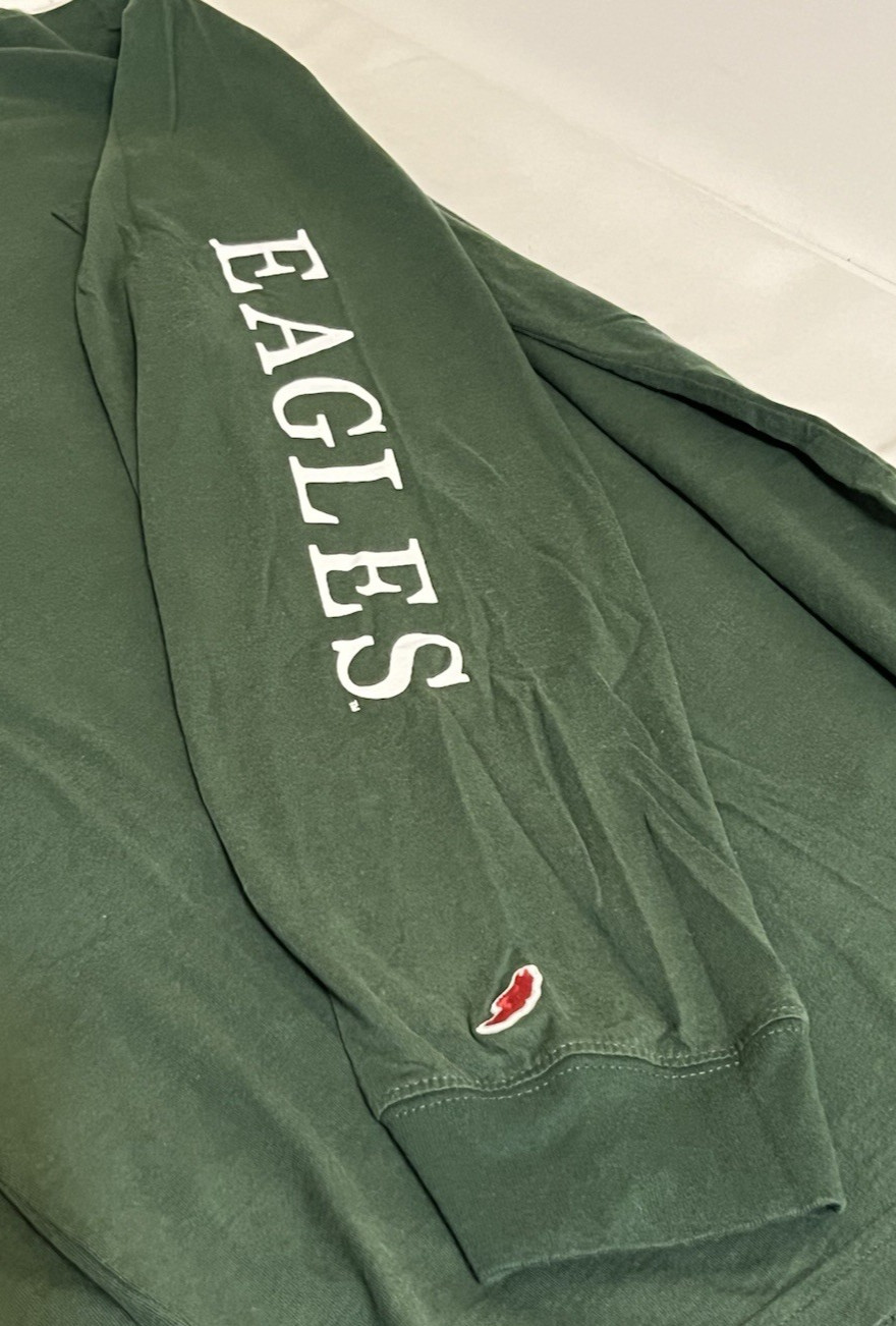 League 91 Eastern Michigan University LS Shirt Sz XL Front, Back & Arm Designs