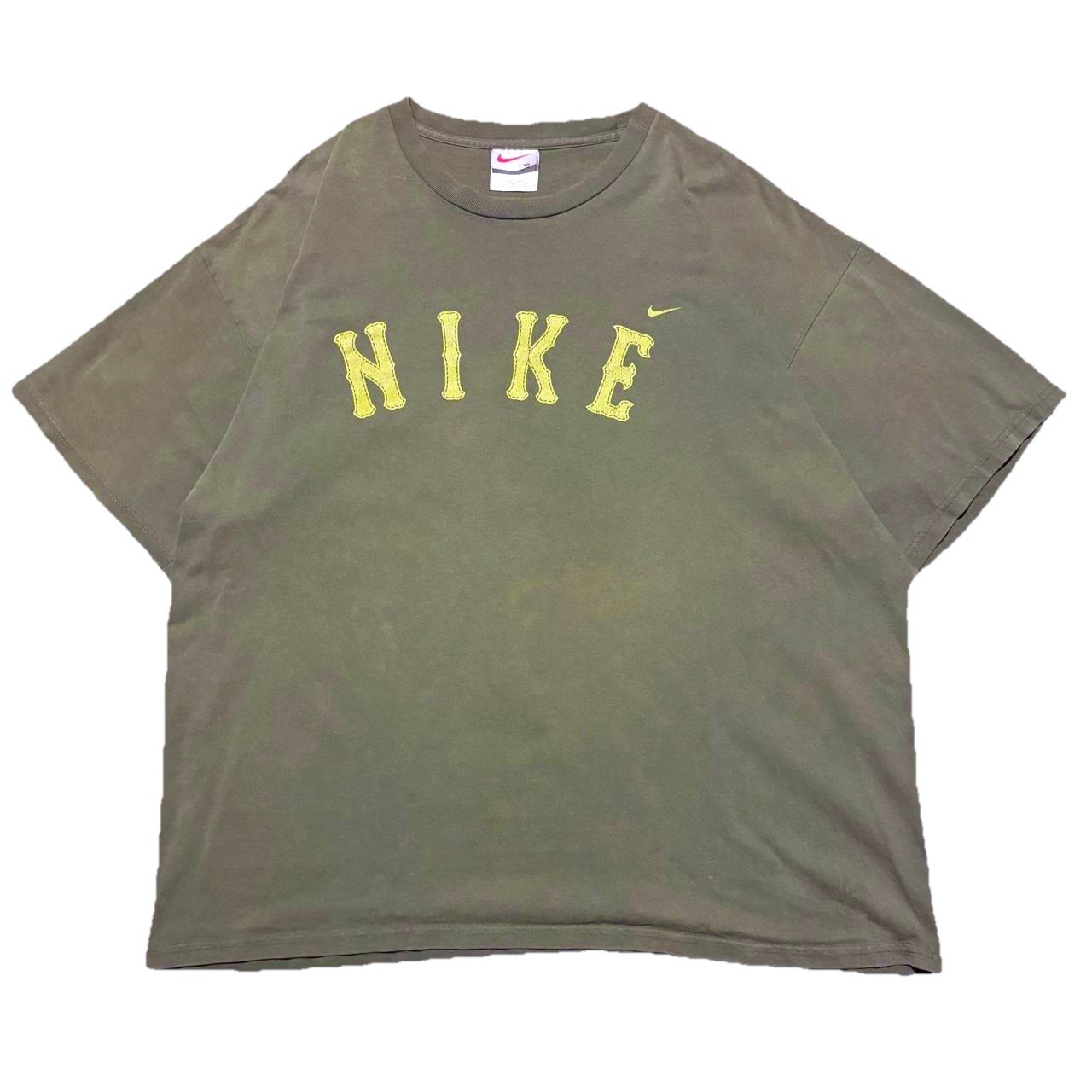 USA Made VTG 90s Olive Green Nike White Tag Spellout Logo Short Sleeve Men’s XL