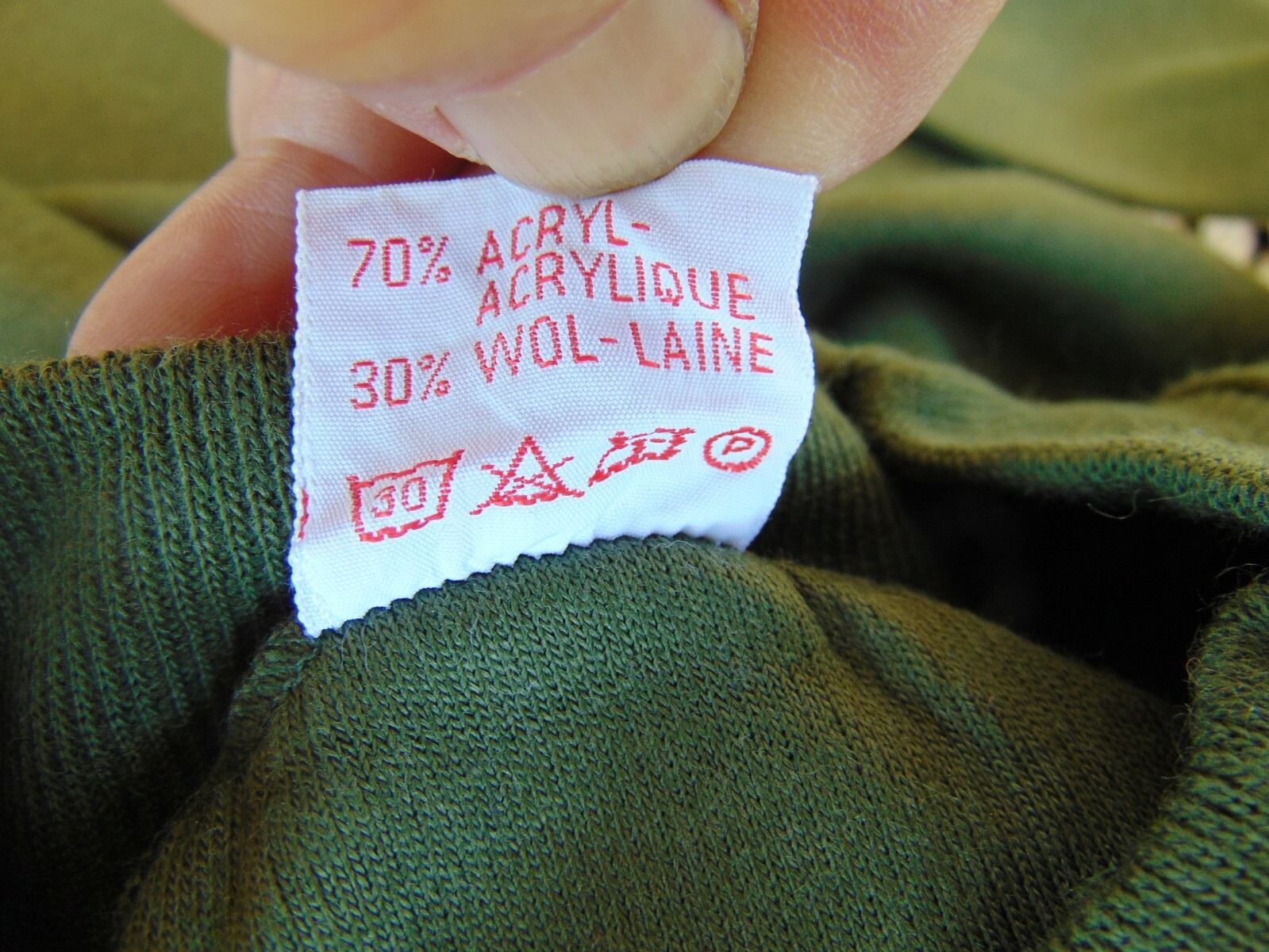 Belgian Military wool/acrylic blend O.D. night/day shirt, Size S, NOS, free ship