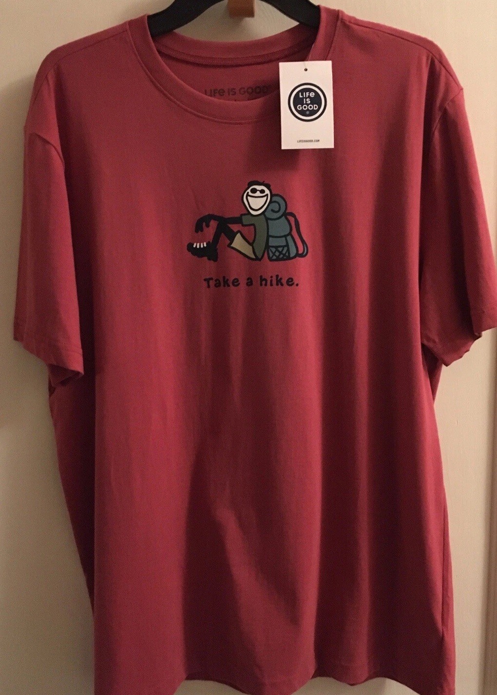 LIFE IS GOOD “TAKE A HIKE” JAKE MENS T SHIRT Sizes M Or L S/S NWT