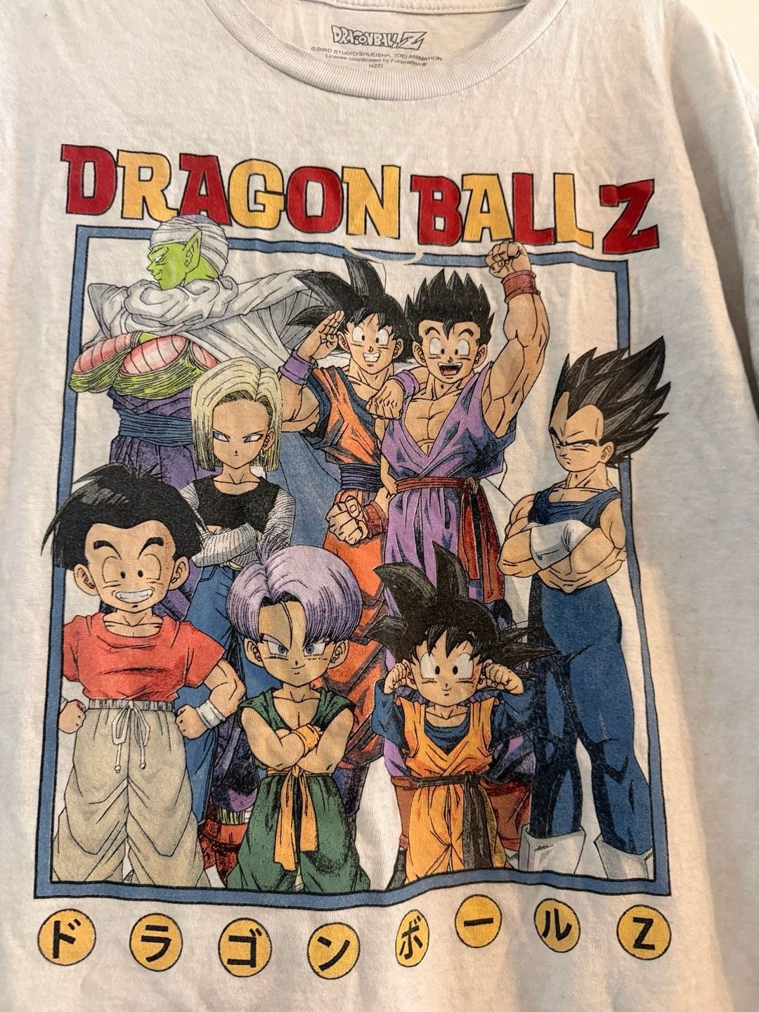 Dragon Ball Z Characters Group Graphic Print T-ShirtSlight tie dye look