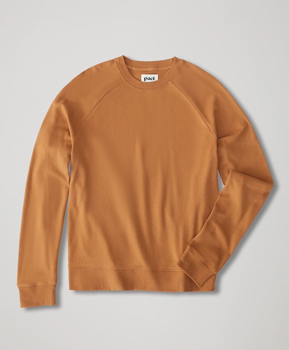 Pact Men&rsquo;s Camel Airplane Long Sleeve Crew Shirt Medium Top Outerwear
