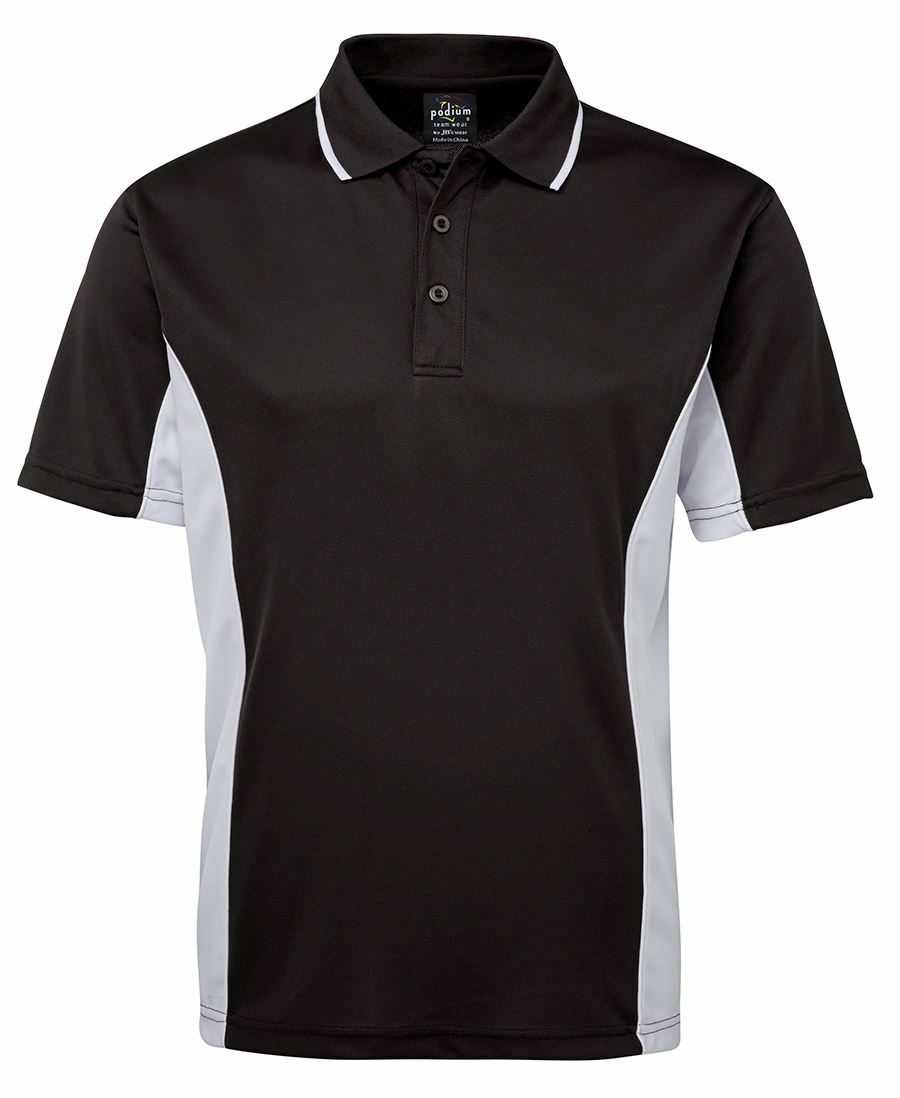 Podium Teamwear Adult Dynamic Look Contrast Polo Straight Hem 3-Button Placket