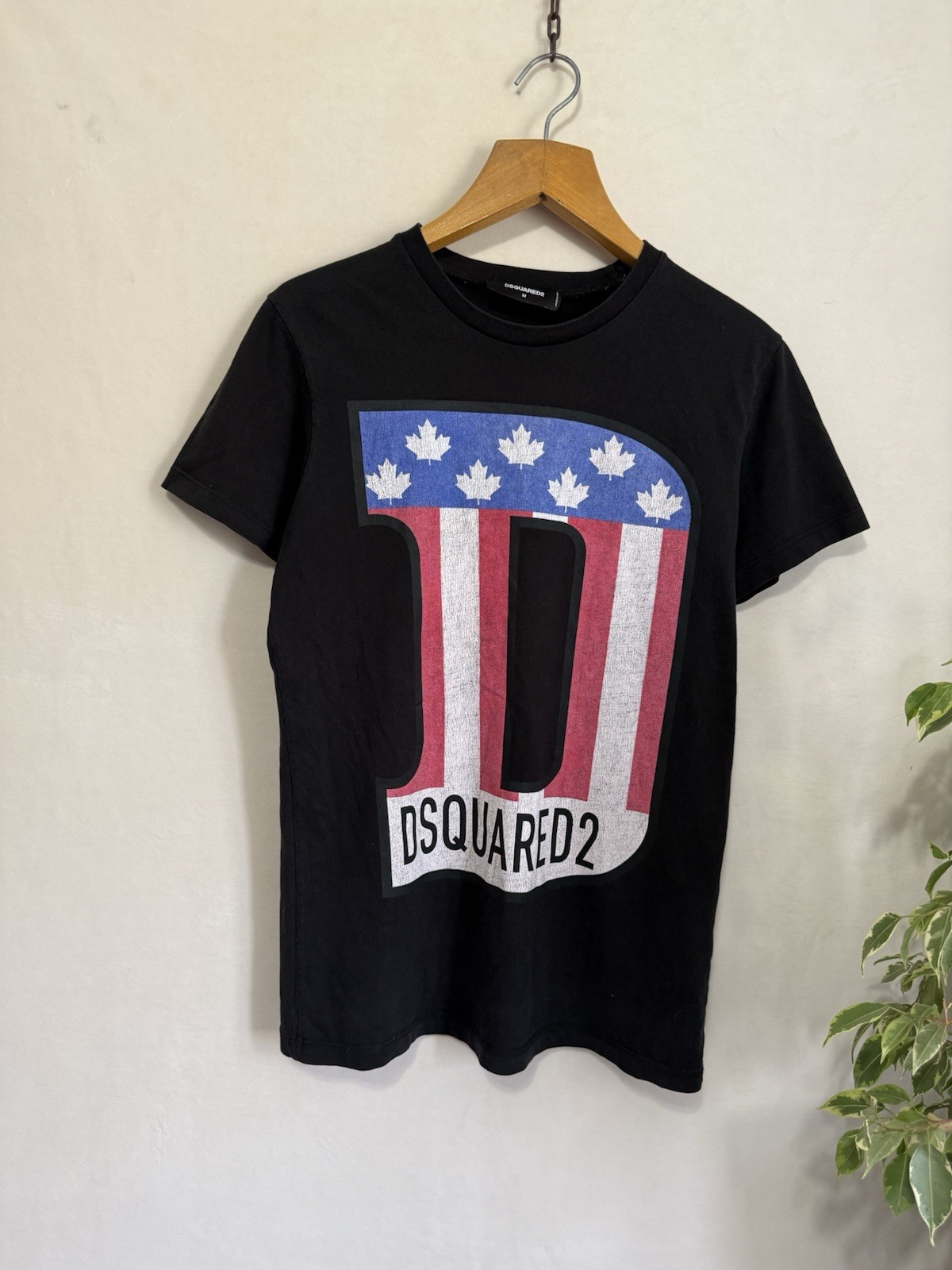 Dsquared2 Big Logo Black T-Shirt Men’s Size M Made In Italy