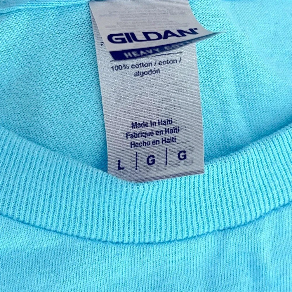 Gildan Fiesta San Antonio Short Sleeve Graphic T Shirt Mens Large Blue NWOT