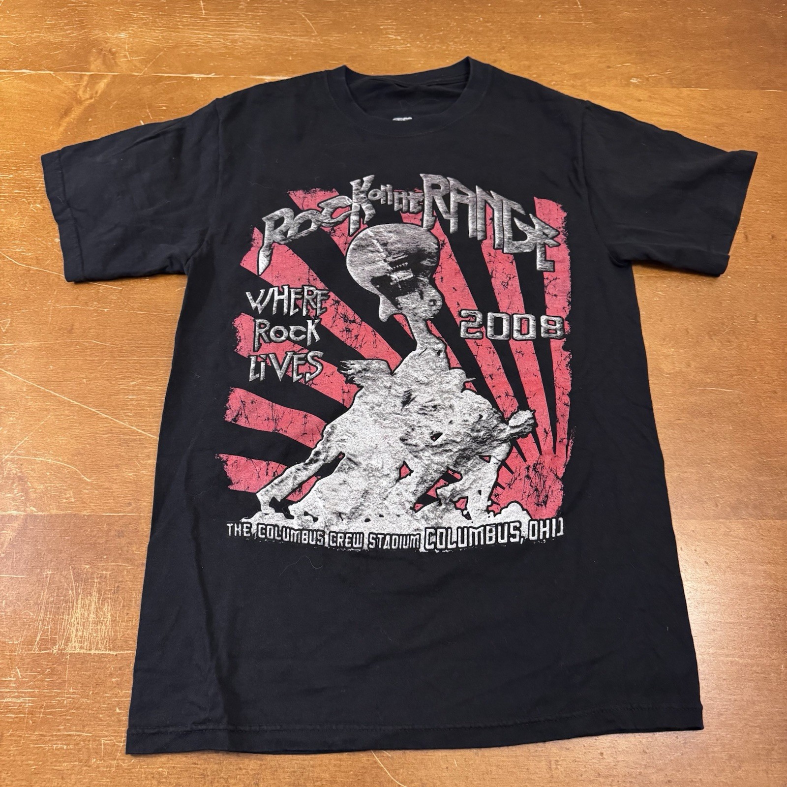 Vintage Rock On The Range Shirt Mens Small Black Concert Columbus 2008