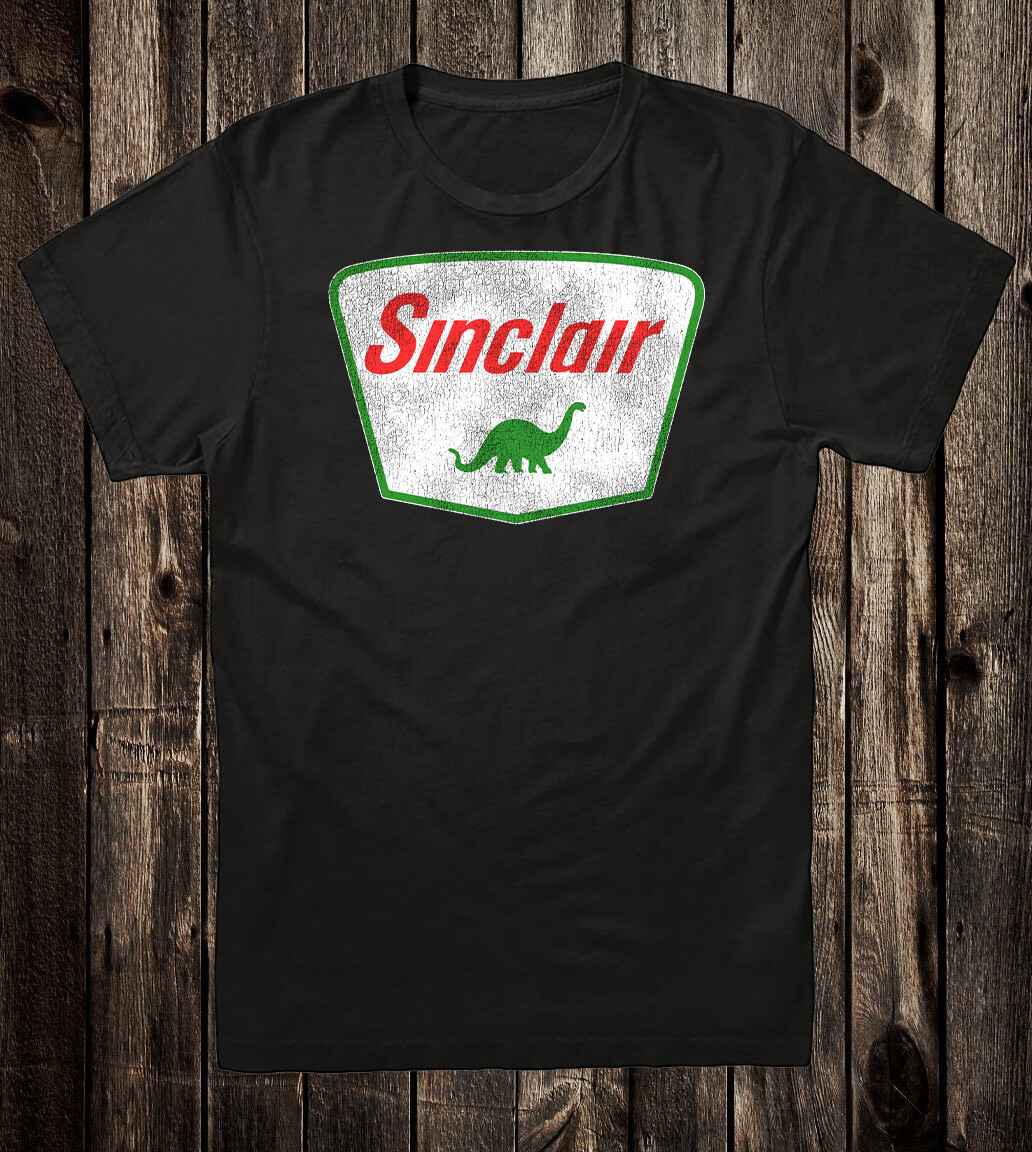 Hot Rod T Shirt Tee Nostalgia Gas Oil Drag Race Sinclair Dino Crest Station