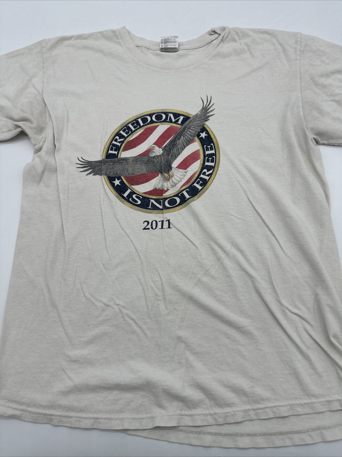 Freedom Is Not Free T-Shirt Men Large Graphic Print American Flag Yazbek…#5964