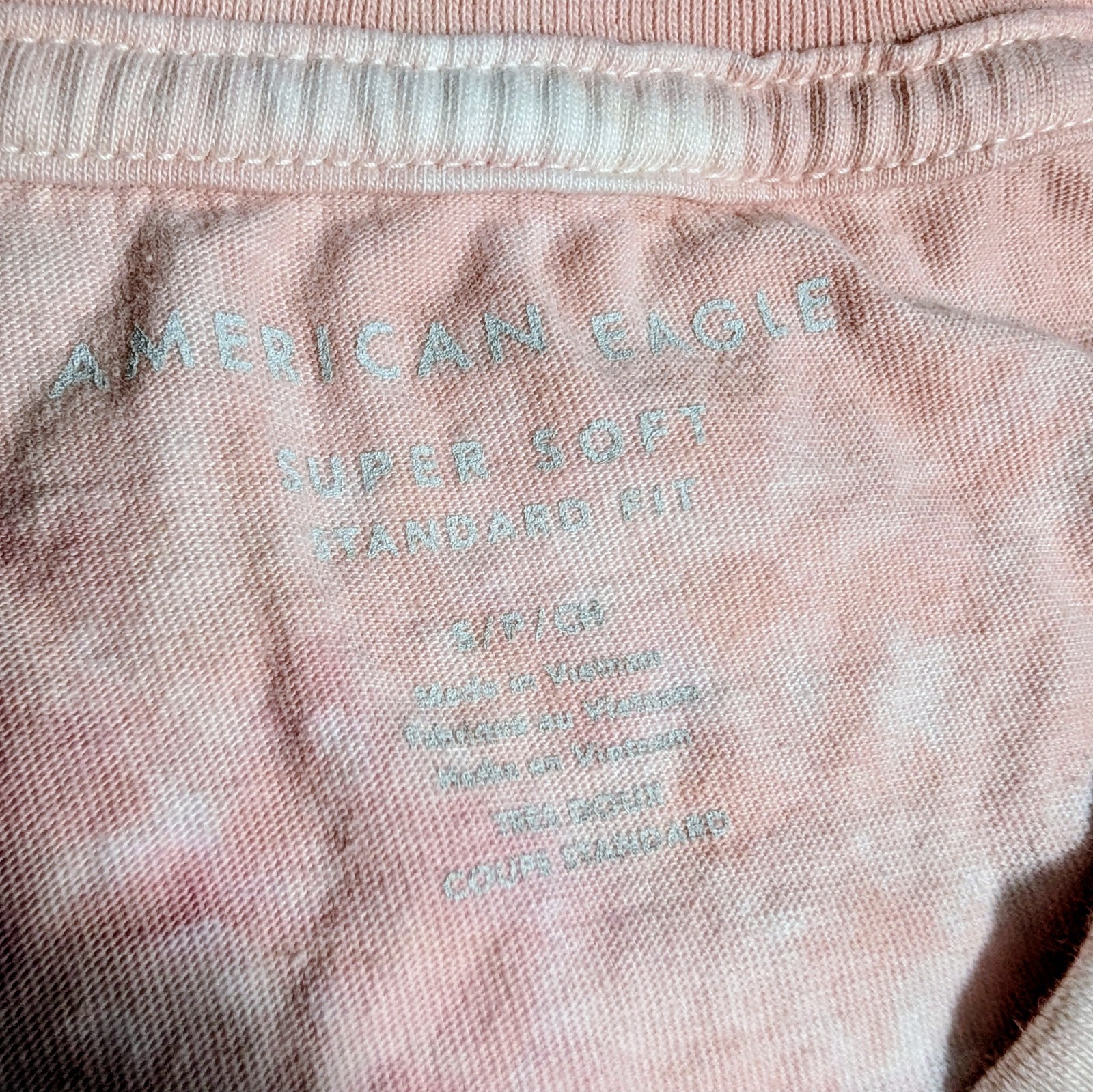 American Eagle Super Soft Pink Tie Dye T-Shirt | Men&rsquo;s Small