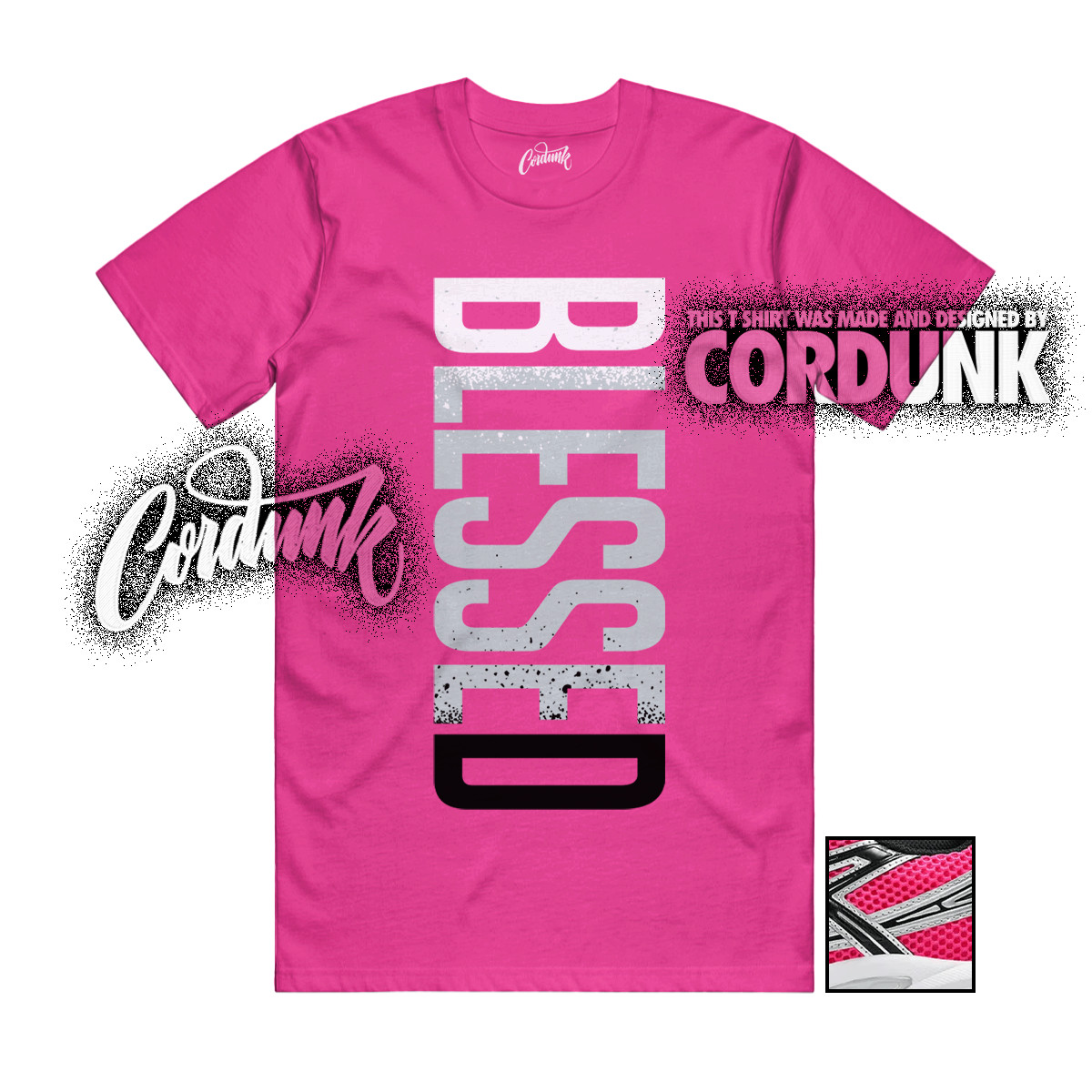Gel-1130 Neon Pack Pink Metallic Silver T Shirt Match VERTBLS