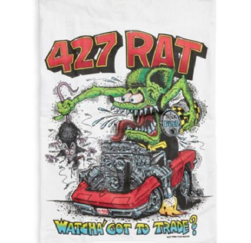 Men&rsquo;s Ed Big Daddy Roth Rat Fink 427 Rat Hot Rod White Cotton T-Shirt