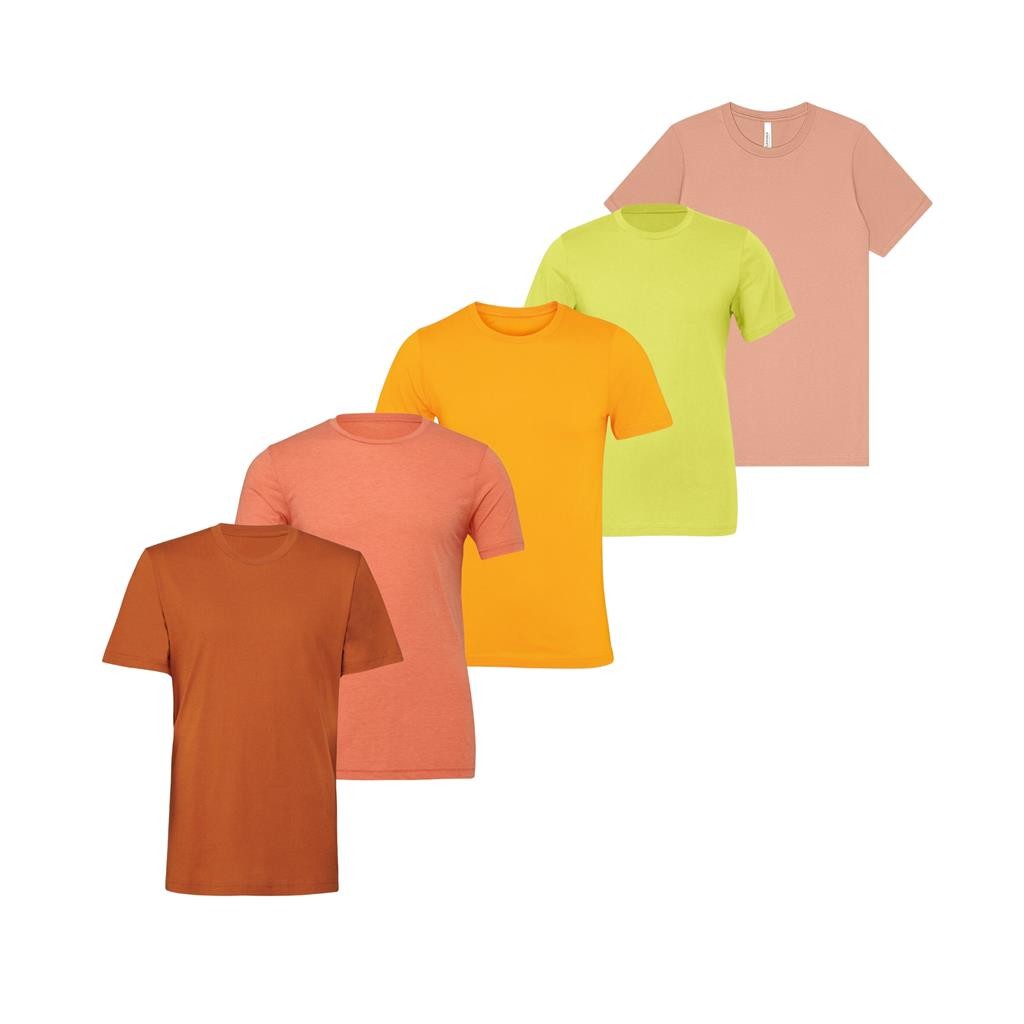 5 Pack Bella Canvas Mens T Shirts Short Sleeve Crew Neck Cotton Tees Large