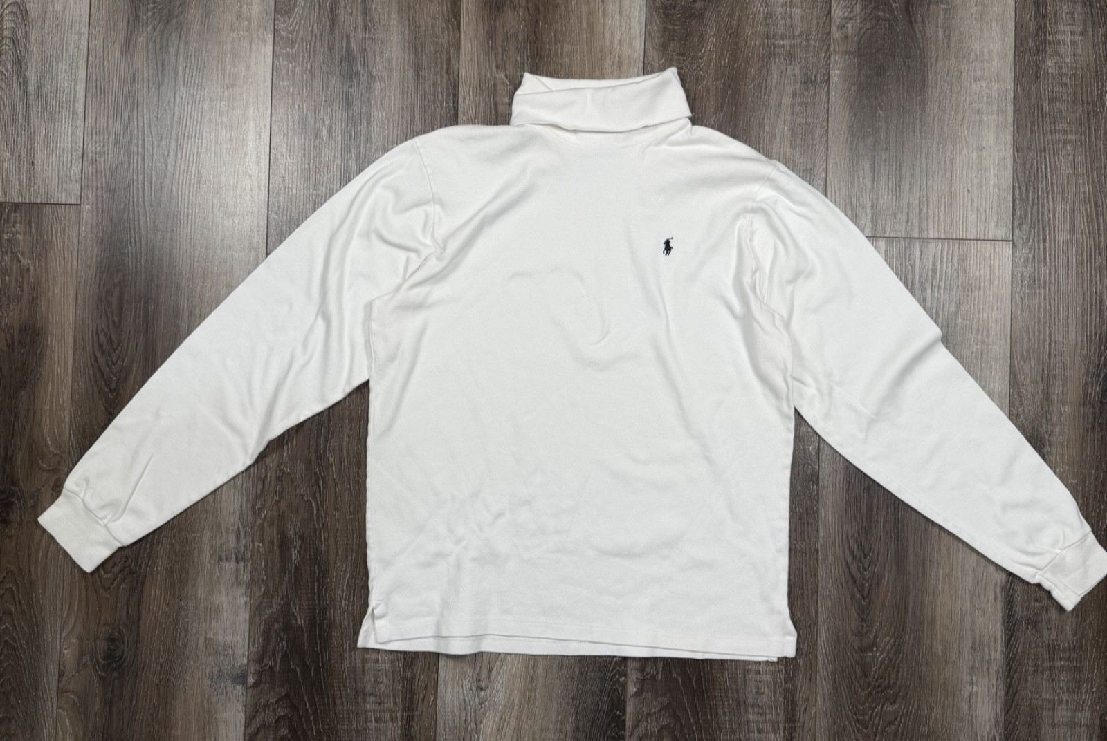 Vintage Polo Ralph Lauren Turtle Neck Size Large White Long Sleeve Pony Logo USA