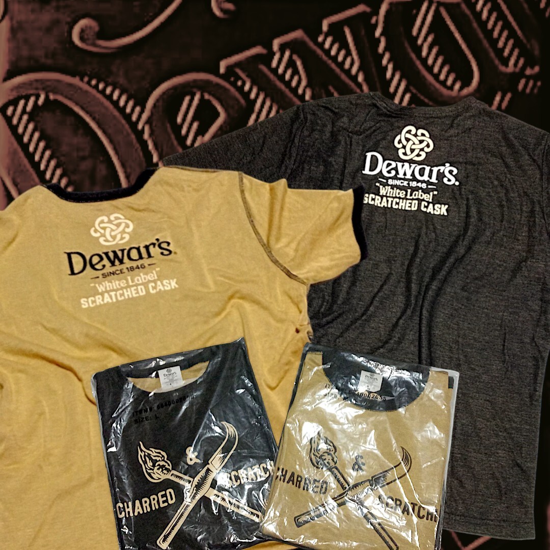 Dewar&rsquo;s High-End Gold & Black SS Reversible Crew Neck Luxury Knit Shirt M-L-XL