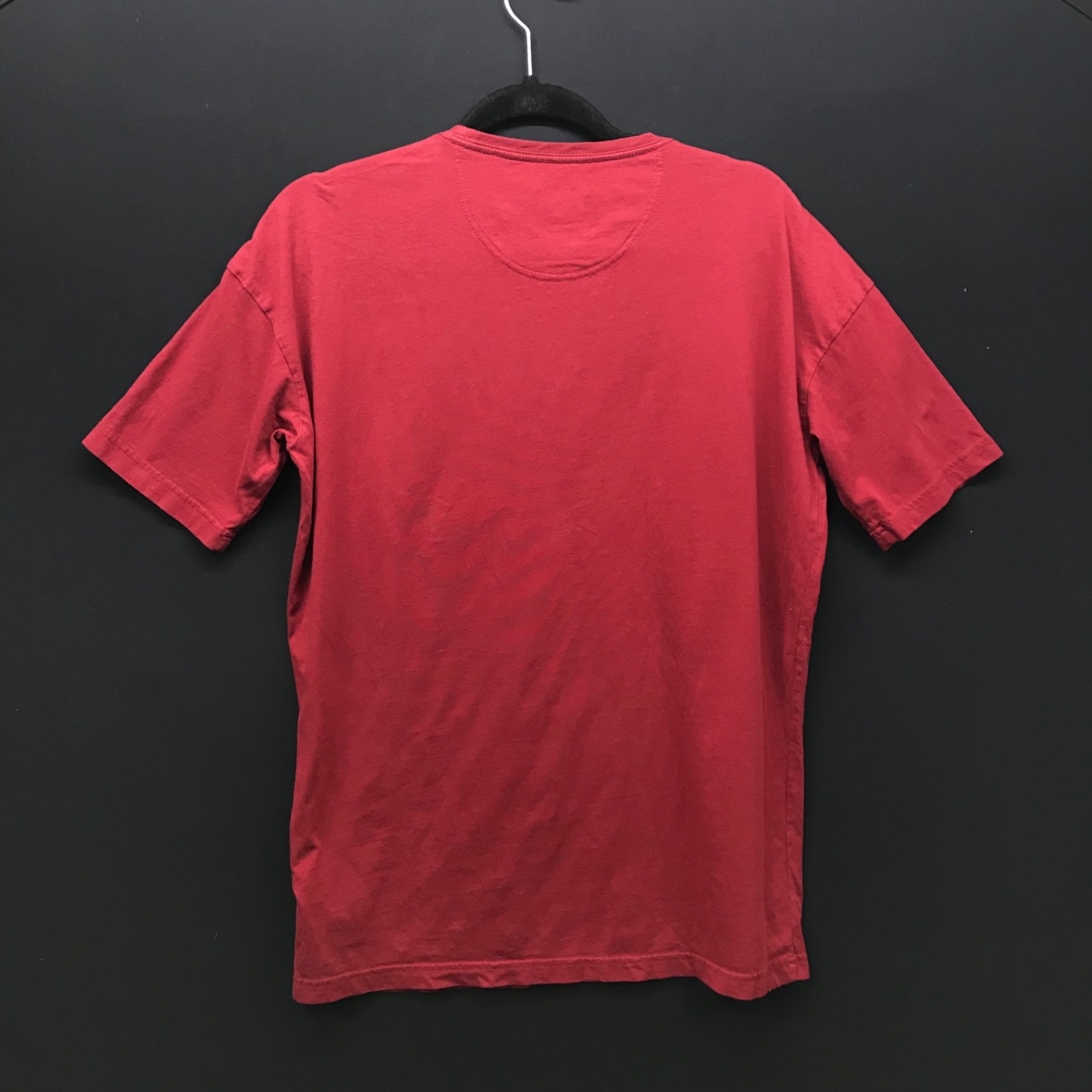 Diesel Men&rsquo;s Pocket Tee Denim Pocket Short Sleeve Red Cotton Shirt Size Small S