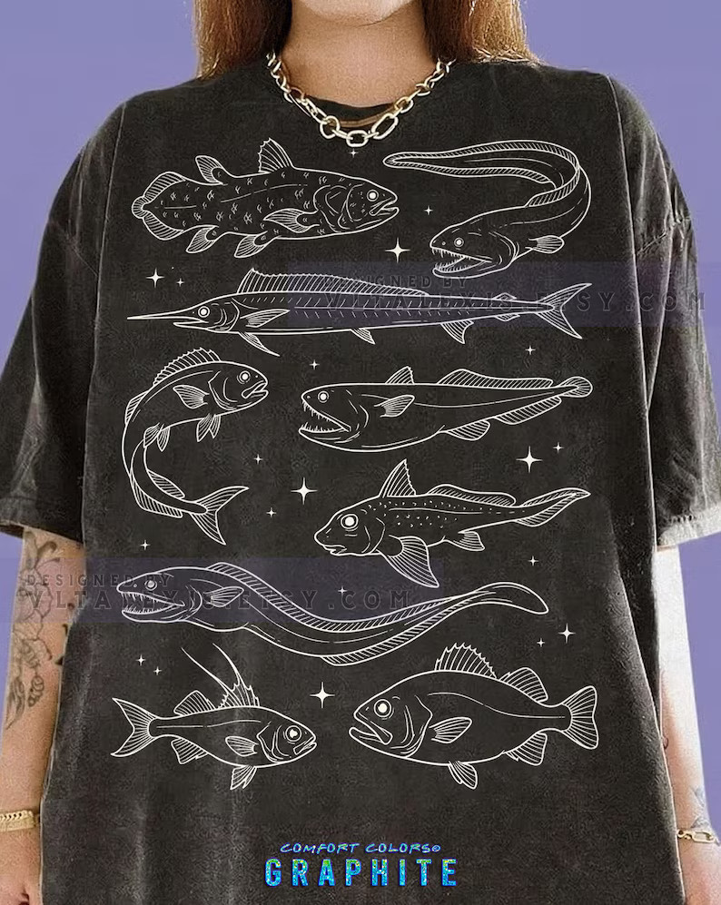 Deep Sea Fish Ocean Marine Life Aquatic Animal Comfort Tee